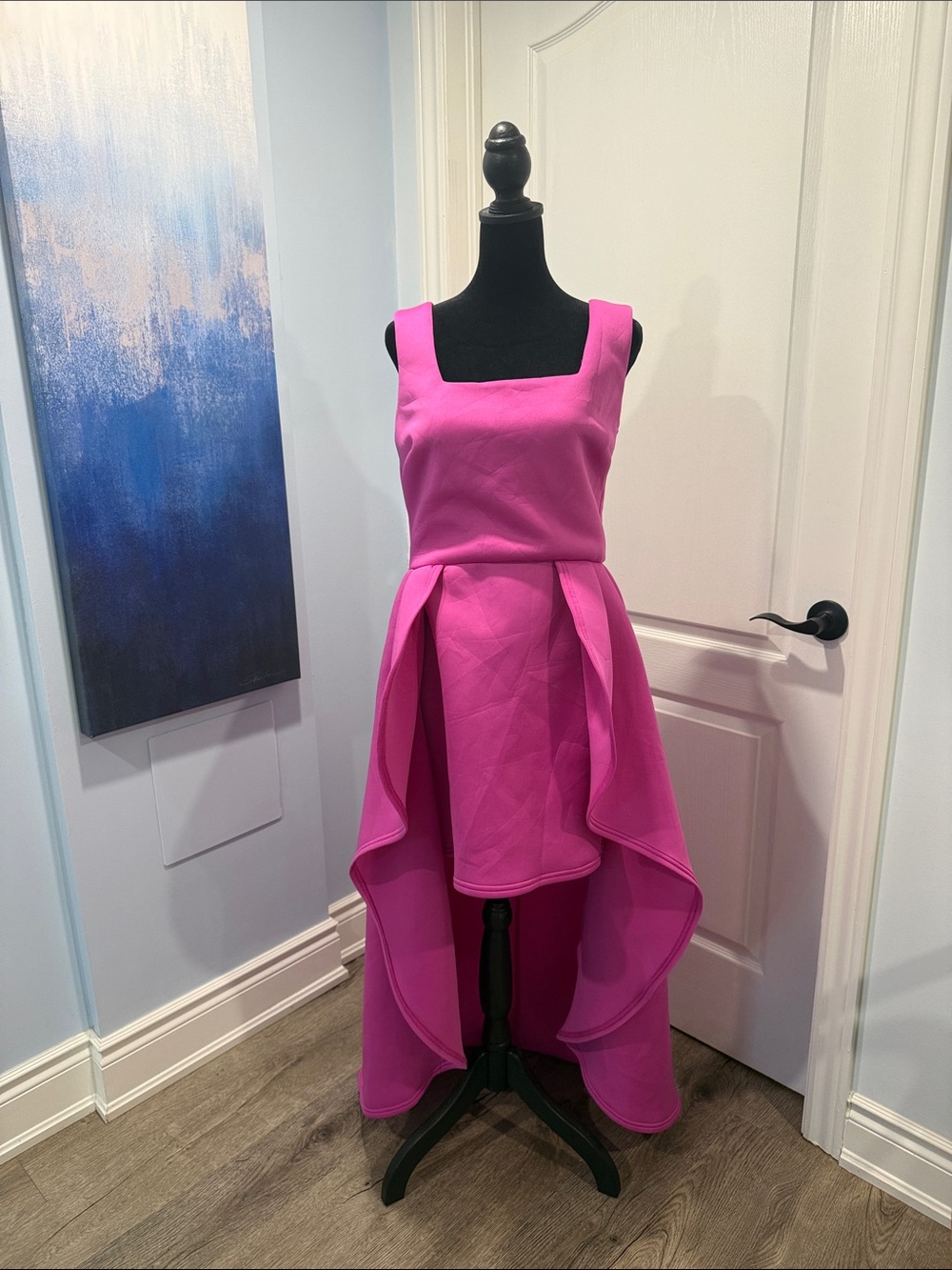 Fuchsia High-Low Sleeveless Dress - Picture 2 of 7